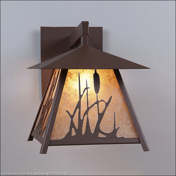 Avalanche Ranch Lighting M53665AL-27 Smoky Mountain-Cattails One Light Wall Sconce Outdoor Bronze / Dark