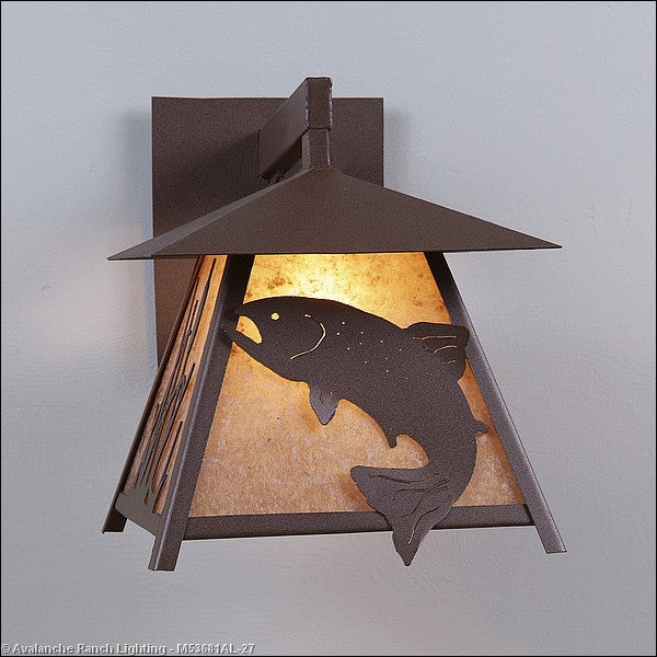 Avalanche Ranch Lighting M53681AL-27 Smoky Mountain-Trout One Light Wall Sconce Outdoor Bronze / Dark