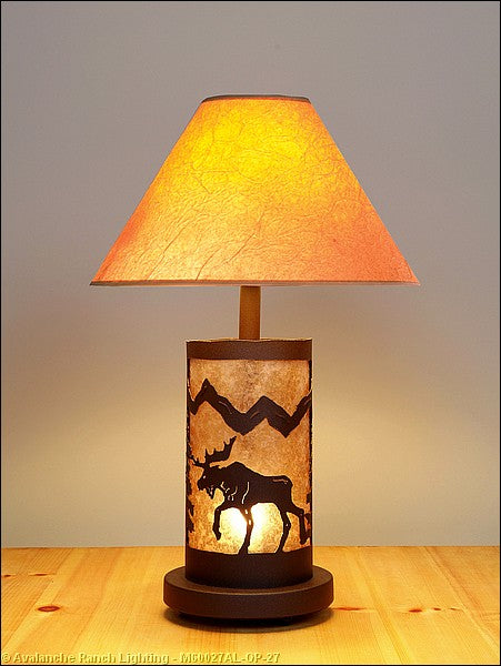 Avalanche Ranch Lighting M60027AL-OP-27 Cascade-Mountain Moose Rustic Brown Two Light Desk Lamp Lamp Bronze / Dark