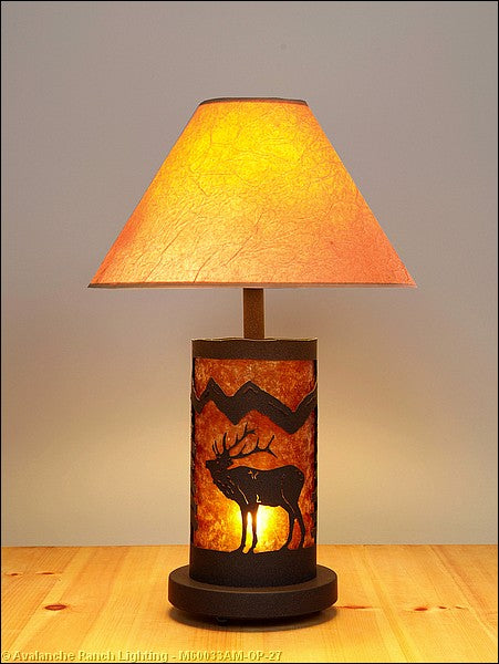 Avalanche Ranch Lighting M60033AM-OP-27 Cascade-Mountain Elk Rustic Brown Two Light Desk Lamp Lamp Bronze / Dark