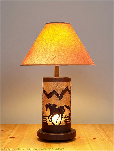 Avalanche Ranch Lighting M60035AL-OP-27 Cascade-Mountain Horse Two Light Desk Lamp Lamp Bronze / Dark