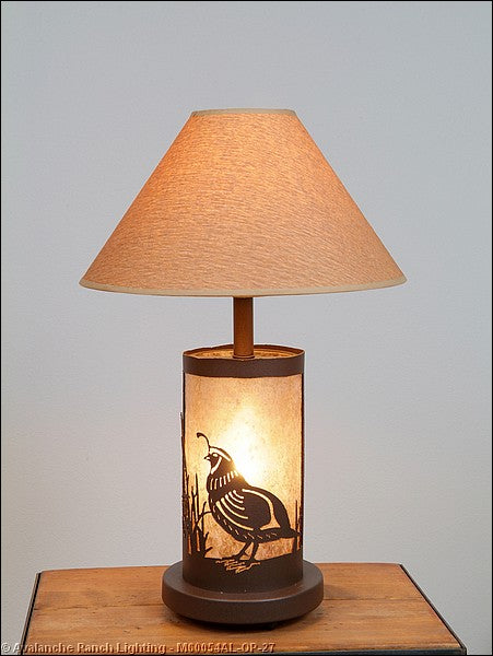 Avalanche Ranch Lighting M60054AL-OP-27 Cascade-Western Quail Two Light Desk Lamp Lamp Bronze / Dark