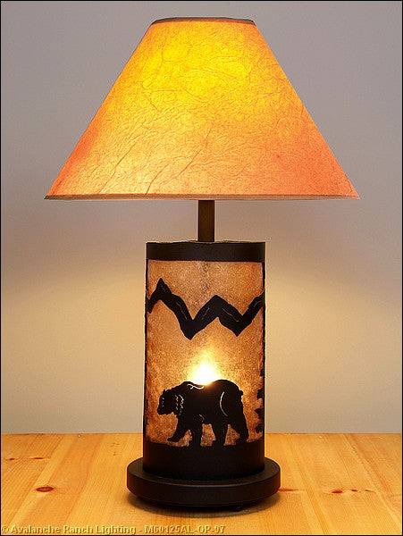Avalanche Ranch Lighting M60125AL-OP-97 Cascade-Mountain Bear Black Iron Two Light Table Lamp Lamp Black