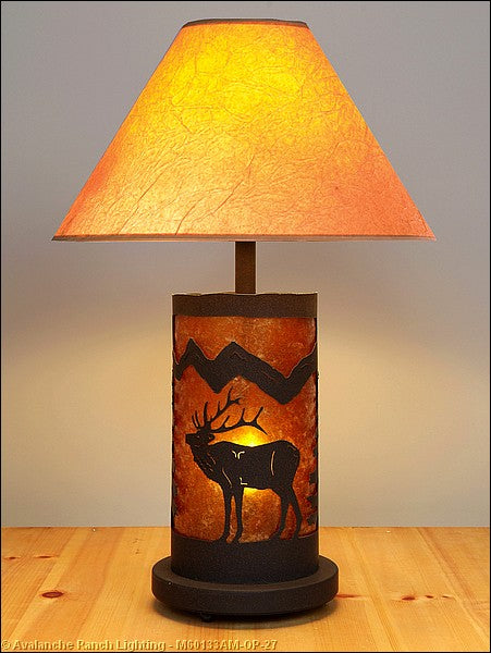 Avalanche Ranch Lighting M60133AM-OP-27 Cascade-Mountain Elk Rustic Brown Two Light Table Lamp Lamp Bronze / Dark