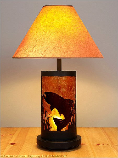 Avalanche Ranch Lighting M60181AM-OP-97 Cascade-Trout Black Iron Two Light Table Lamp Lamp Black