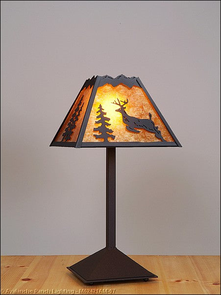 Avalanche Ranch Lighting M62421AM-97 Rocky Mountain-Valley Deer Black Iron One Light Desk Lamp Lamp Black