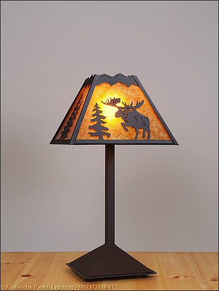 Avalanche Ranch Lighting M62422AM-97 Rocky Mountain-Alaska Moose Black Iron One Light Desk Lamp Lamp Black