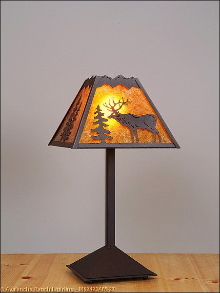 Avalanche Ranch Lighting M62423AM-27 Rocky Mountain-Valley Elk Rustic Brown One Light Desk Lamp Lamp Bronze / Dark