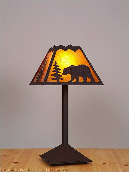 Avalanche Ranch Lighting M62425AM-28 Rocky Mountain-Mountain Bear Dark Bronze Metallic One Light Desk Lamp Lamp Bronze / Dark