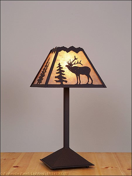 Avalanche Ranch Lighting M62433AL-28 Rocky Mountain-Mountain Elk Dark Bronze Metallic One Light Desk Lamp Lamp Bronze / Dark