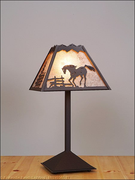 Avalanche Ranch Lighting M62435AL-27 Rocky Mountain-Mountain Horse Rustic Brown One Light Desk Lamp Lamp Bronze / Dark