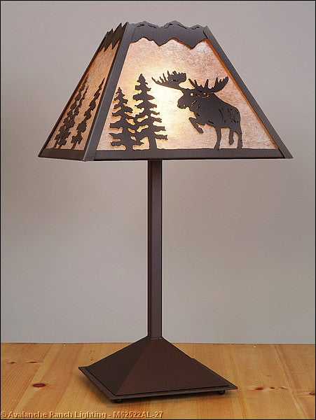 Avalanche Ranch Lighting M62522AL-27 Rocky Mountain-Alaska Moose Rustic Brown One Light Table Lamp Lamp Bronze / Dark