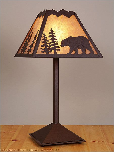 Avalanche Ranch Lighting M62525AL-27 Rocky Mountain-Mountain Bear Rustic Brown One Light Table Lamp Lamp Bronze / Dark
