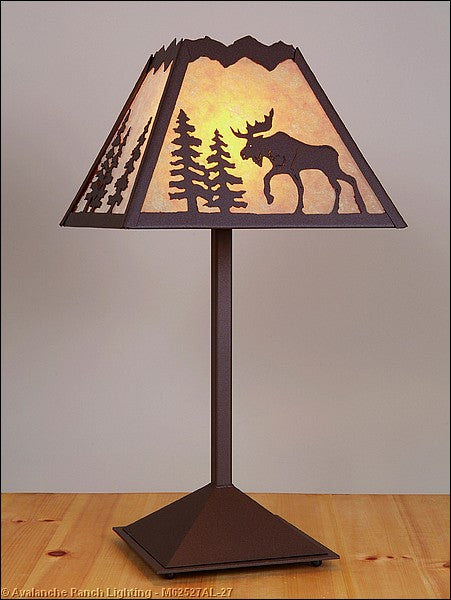 Avalanche Ranch Lighting M62527AL-27 Rocky Mountain-Mountain Moose Rustic Brown Lamps - Table Lamps Lamp Bronze / Dark