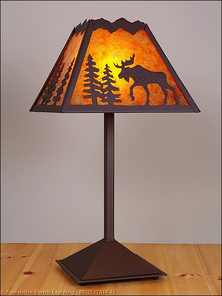 Avalanche Ranch Lighting M62527AM-27 Rocky Mountain-Mountain Moose Rustic Brown One Light Table Lamp Lamp Bronze / Dark