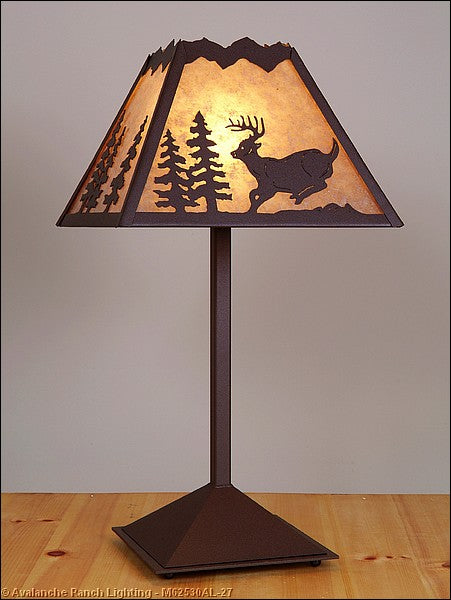Avalanche Ranch Lighting M62530AL-27 Rocky Mountain-Mountain Deer Rustic Brown One Light Table Lamp Lamp Bronze / Dark
