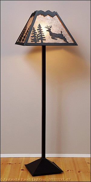 Avalanche Ranch Lighting M62621AL-97 Rocky Mountain-Valley Deer Black Iron One Light Floor Lamp Lamp Black