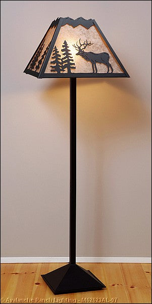 Avalanche Ranch Lighting M62623AL-97 Rocky Mountain-Valley Elk Black Iron One Light Floor Lamp Lamp Black