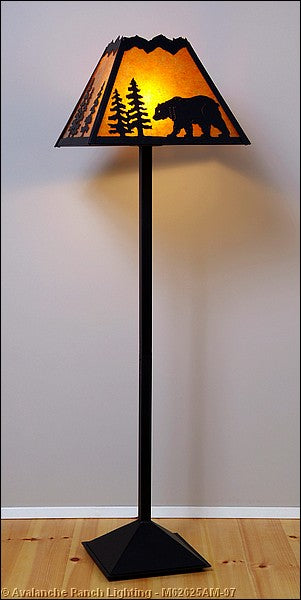 Avalanche Ranch Lighting M62625AM-97 Rocky Mountain-Mountain Bear Black Iron One Light Floor Lamp Lamp Black