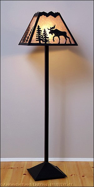 Avalanche Ranch Lighting M62627AL-97 Rocky Mountain-Mountain Moose Black Iron One Light Floor Lamp Lamp Black