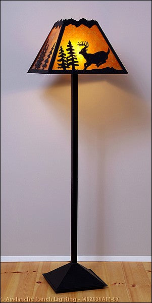 Avalanche Ranch Lighting M62630AM-97 Rocky Mountain-Mountain Deer Black Iron One Light Floor Lamp Lamp Black