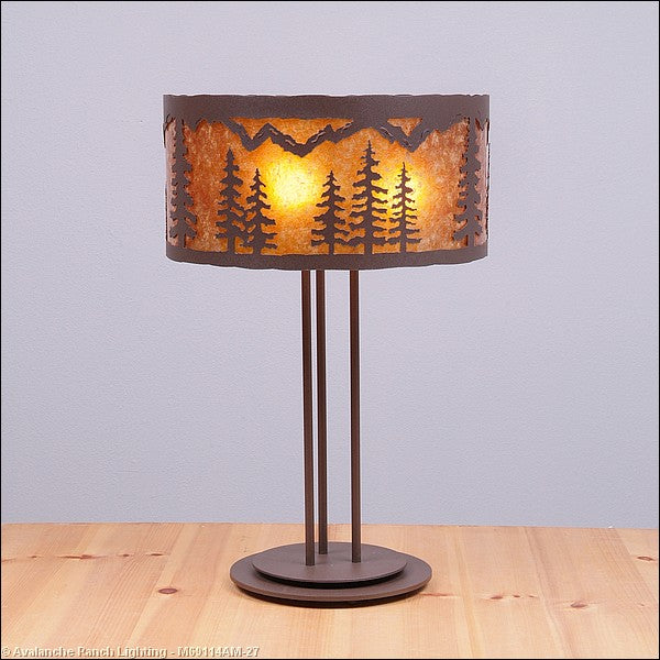 Avalanche Ranch Lighting M69114AM-27 Kincaid-Spruce Tree Three Light Desk Lamp Lamp Bronze / Dark