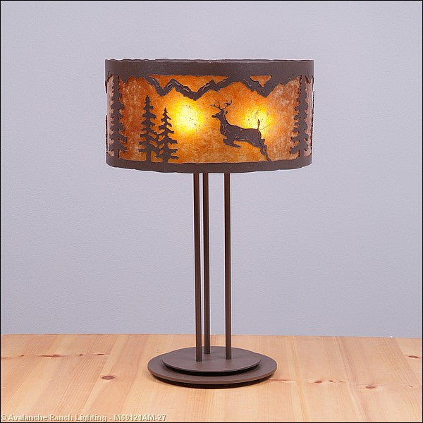 Avalanche Ranch Lighting M69121AM-27 Kincaid-Valley Deer Lamps - Table Lamps Lamp Bronze / Dark