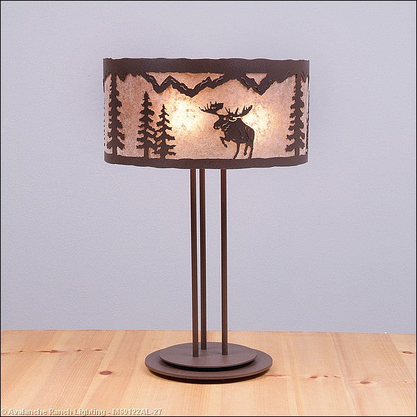 Avalanche Ranch Lighting M69122AL-27 Kincaid-Alaska Moose Three Light Desk Lamp Lamp Bronze / Dark