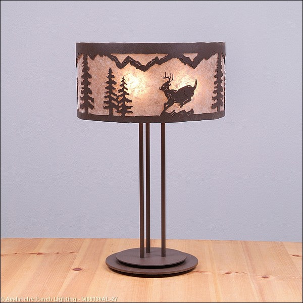 Avalanche Ranch Lighting M69130AL-27 Kincaid-Mountain Deer Three Light Desk Lamp Lamp Bronze / Dark