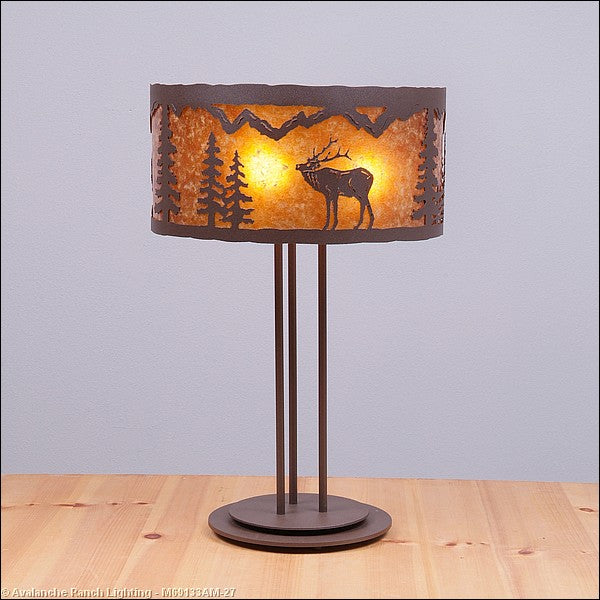 Avalanche Ranch Lighting M69133AM-27 Kincaid-Mountain Elk Lamps - Table Lamps Lamp Bronze / Dark