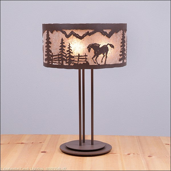 Avalanche Ranch Lighting M69135AL-27 Kincaid-Mountain Horse Lamps - Table Lamps Lamp Bronze / Dark