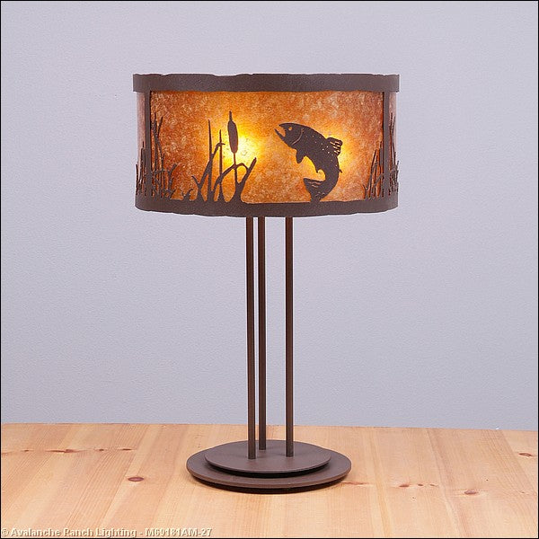 Avalanche Ranch Lighting M69181AM-27 Kincaid-Trout Three Light Desk Lamp Lamp Bronze / Dark