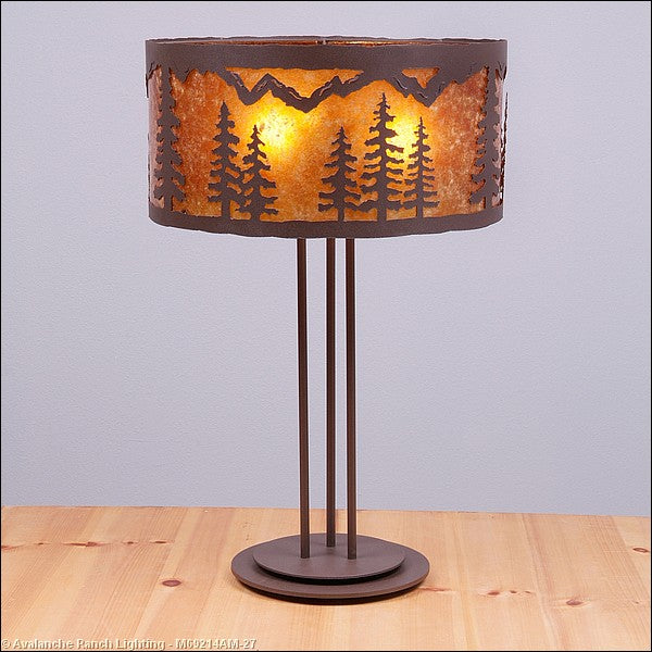Avalanche Ranch Lighting M69214AM-27 Kincaid-Spruce Tree Three Light Table Lamp Lamp Bronze / Dark