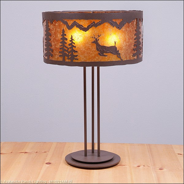 Avalanche Ranch Lighting M69221AM-27 Kincaid-Valley Deer Lamps - Table Lamps Lamp Bronze / Dark