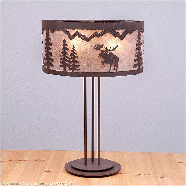 Avalanche Ranch Lighting M69222AL-27 Kincaid-Alaska Moose Three Light Table Lamp Lamp Bronze / Dark