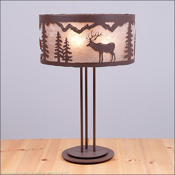 Avalanche Ranch Lighting M69223AL-27 Kincaid-Valley Elk Lamps - Table Lamps Lamp Bronze / Dark