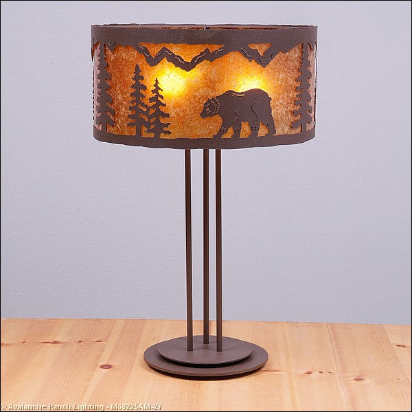 Avalanche Ranch Lighting M69225AM-27 Kincaid-Mountain Bear Lamps - Table Lamps Lamp Bronze / Dark