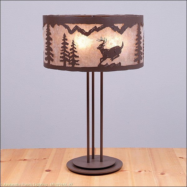 Avalanche Ranch Lighting M69230AL-27 Kincaid-Mountain Deer Three Light Table Lamp Lamp Bronze / Dark
