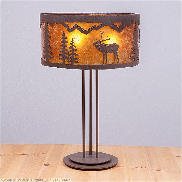 Avalanche Ranch Lighting M69233AM-27 Kincaid-Mountain Elk Lamps - Table Lamps Lamp Bronze / Dark