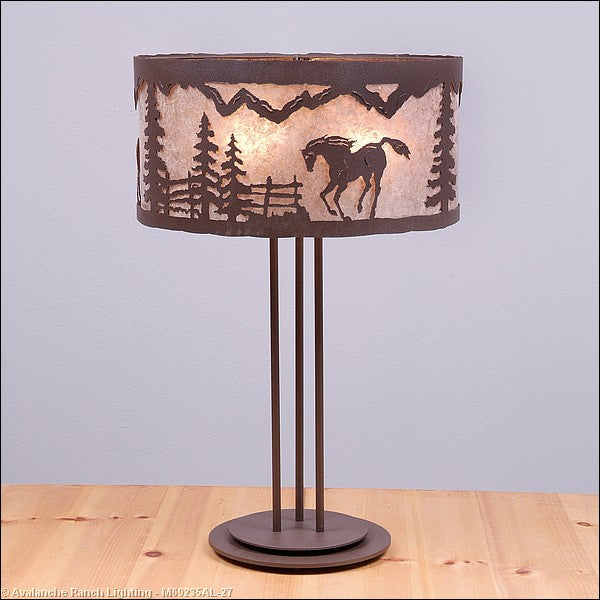 Avalanche Ranch Lighting M69235AL-27 Kincaid-Mountain Horse Lamps - Table Lamps Lamp Bronze / Dark