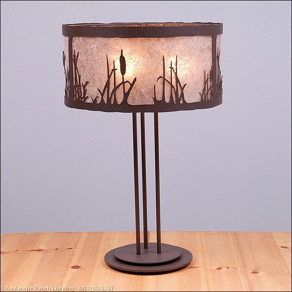 Avalanche Ranch Lighting M69265AL-27 Kincaid-Cattails Three Light Table Lamp Lamp Bronze / Dark