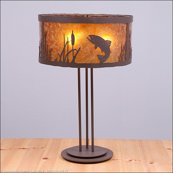 Avalanche Ranch Lighting M69281AM-27 Kincaid-Trout Three Light Table Lamp Lamp Bronze / Dark