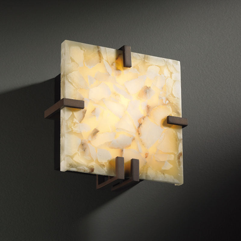 Justice Designs Alabaster Rocks! ALR-5550-DBRZ Wall Light - Dark Bronze