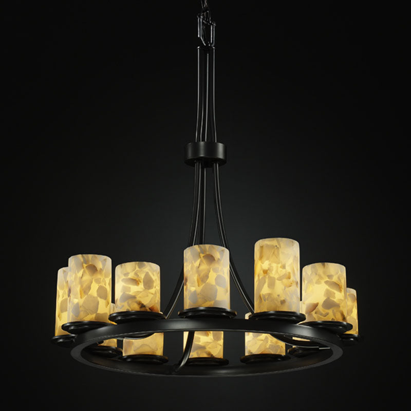 Justice Designs Alabaster Rocks! ALR-8763-10-MBLK Chandelier Light - Matte Black