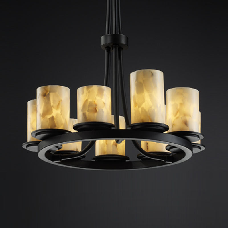 Justice Designs Alabaster Rocks! ALR-8766-10-MBLK Chandelier Light - Matte Black