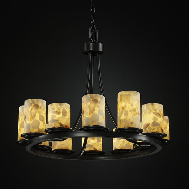 Justice Designs Alabaster Rocks! ALR-8768-10-MBLK Chandelier Light - Matte Black