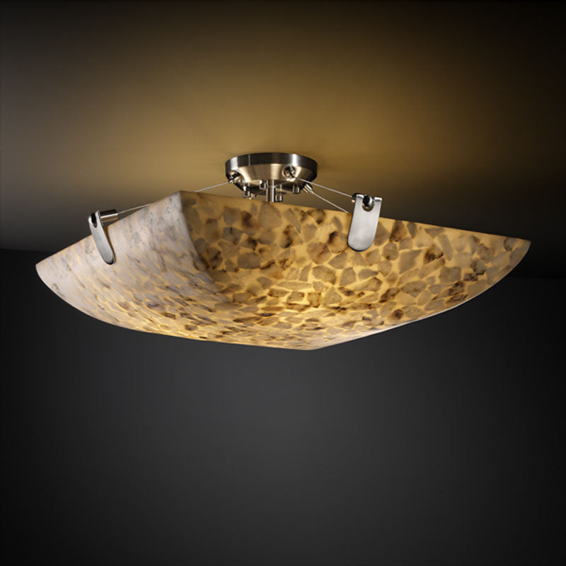 Justice Designs Alabaster Rocks! ALR-9617-25-NCKL Ceiling Light - Brushed Nickel