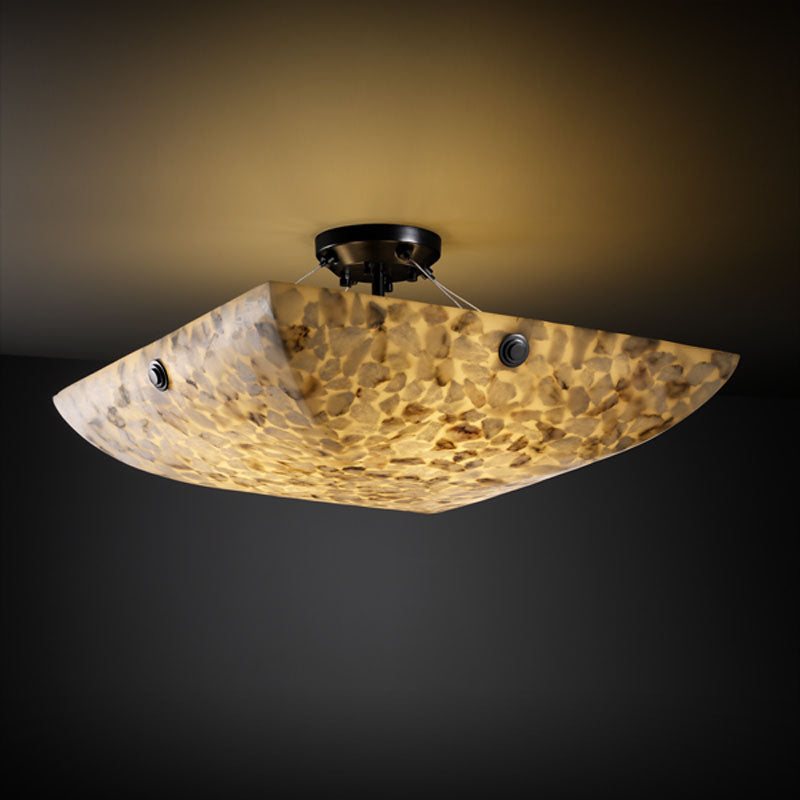 Justice Designs Alabaster Rocks! ALR-9654-25-MBLK-F6 Ceiling Light - Matte Black