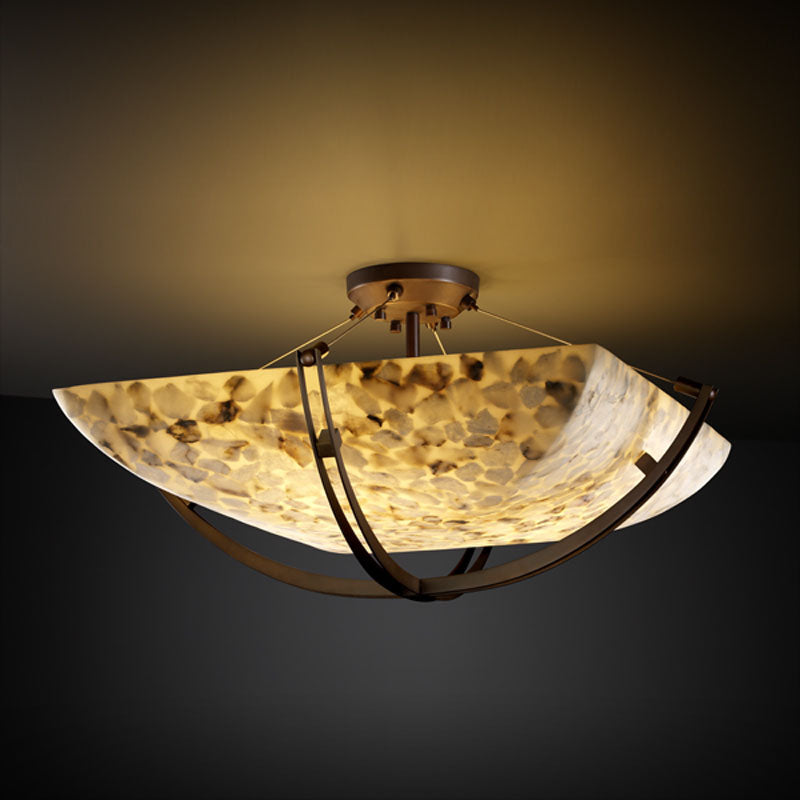 Justice Designs Alabaster Rocks! ALR-9717-25-DBRZ Ceiling Light - Dark Bronze