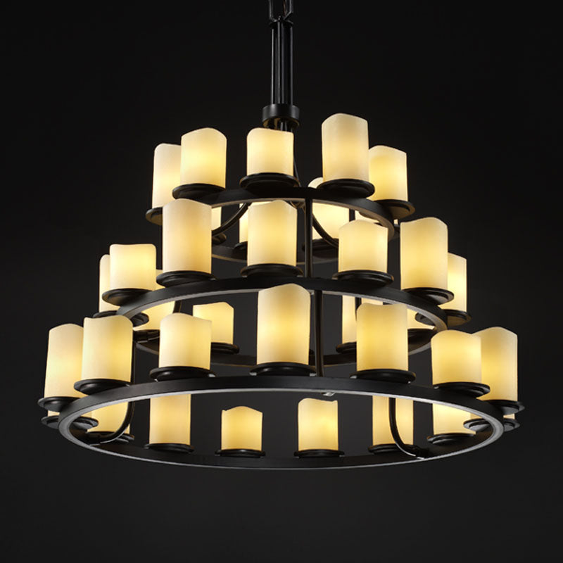 Justice Designs CandleAria CNDL-8712-14-CREM-MBLK Chandelier Light - Matte Black